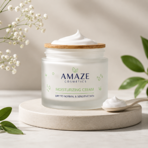 Amaze Cosmetics Moisturising Cream 25g with Hyaluronic Acid and Aloe Vera for Dry Skin Hydration
